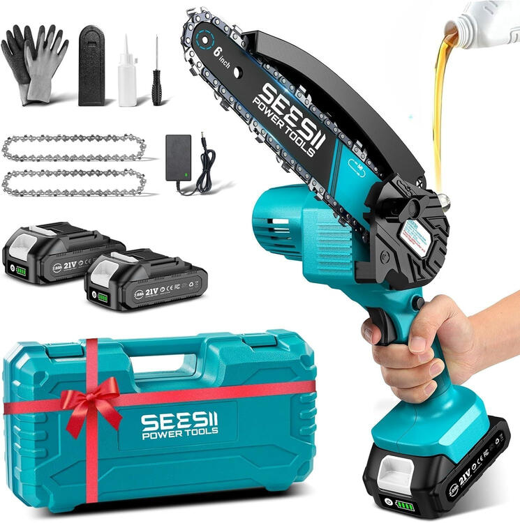 SEESII 6 Inch Mini Cordless Chainsaw SEESII 6 Inch Mini Cordless Chainsaw